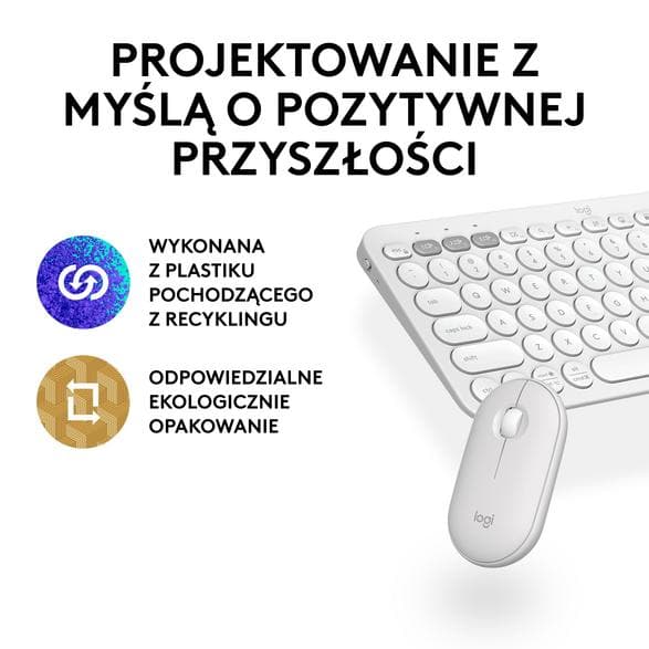 LOGITECH Pebble 2 Combo Tangentbord + Mus Vit 920-012240