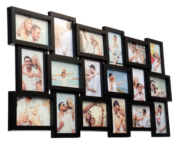 Fotoramme til 18 fotos, Morka sort
