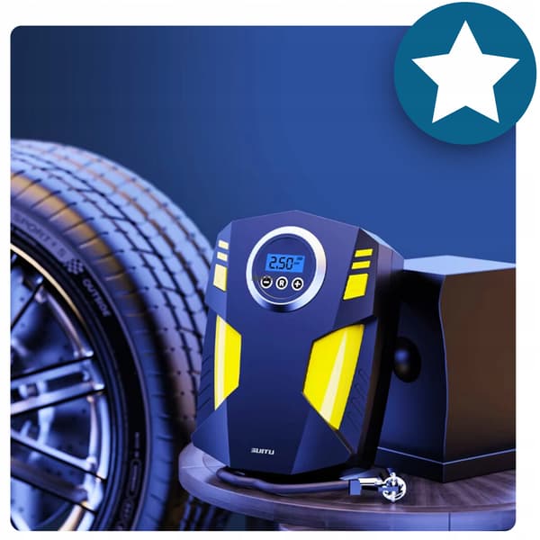 Bilkompressor Pump Kompressor 12V Cykel LED LCD 120W 30L/min