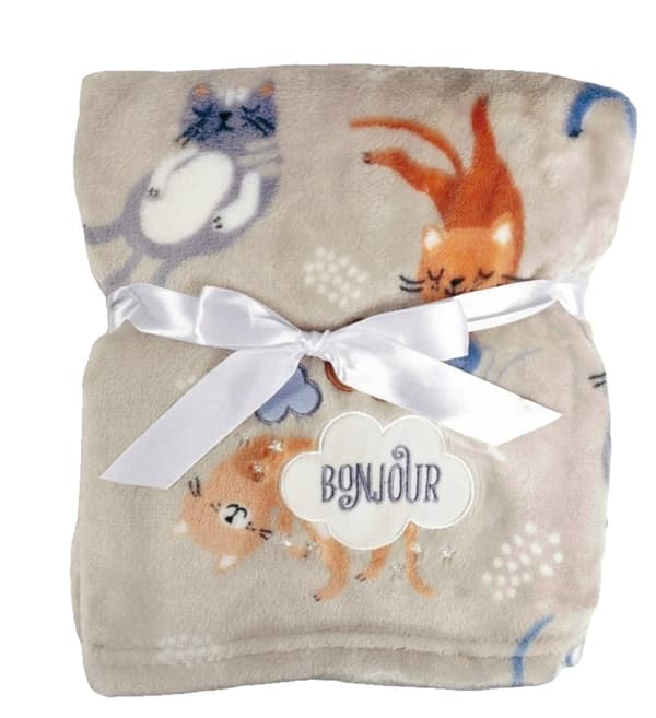 Broderet tæppe 75x100 RICCO Beige katte sky