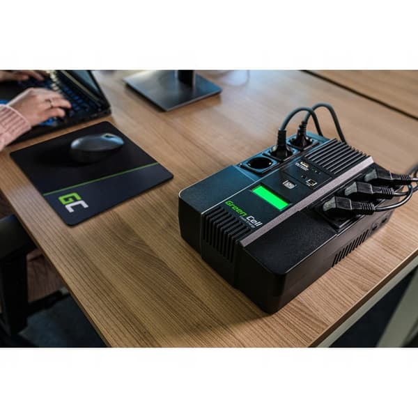 Green Cell UPS07 AIO 800VA 480W UPS-strømforsyning, sort