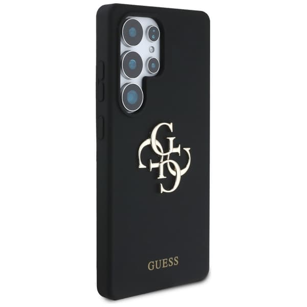 Guess Silikon Stor 4G-Logotyp Undertext Samsung Galaxy S25 Ultra Svart