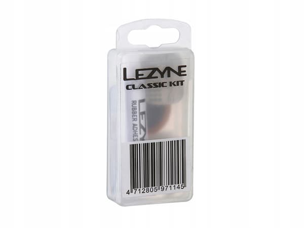 Lezyne Classic Kit Box däcklappningskit med 8 lappar och rivjärn