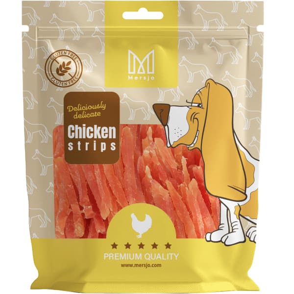 Hundegodbidder - Mersjö bløde kyllingestrimler 500g