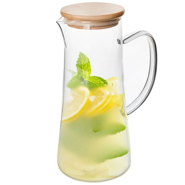 Glaskande med bambuskork 1,35 l