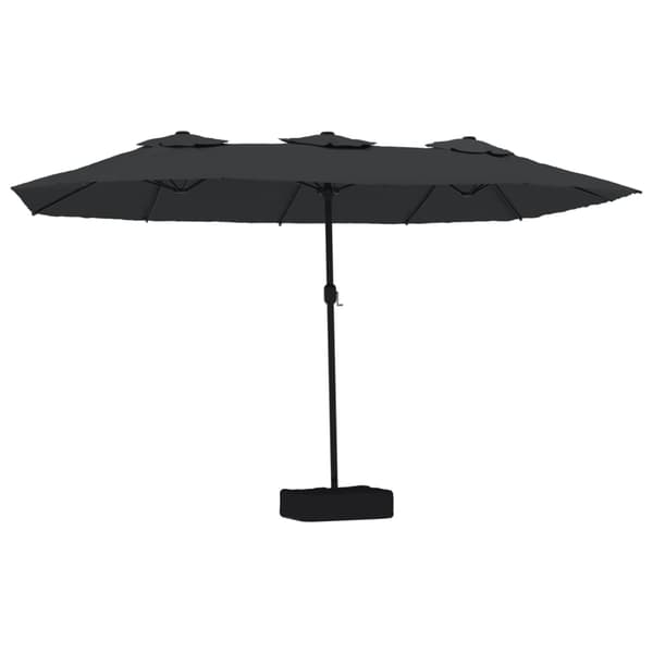 vidaXL dobbelt haveparasol med LED sort 449x245 cm