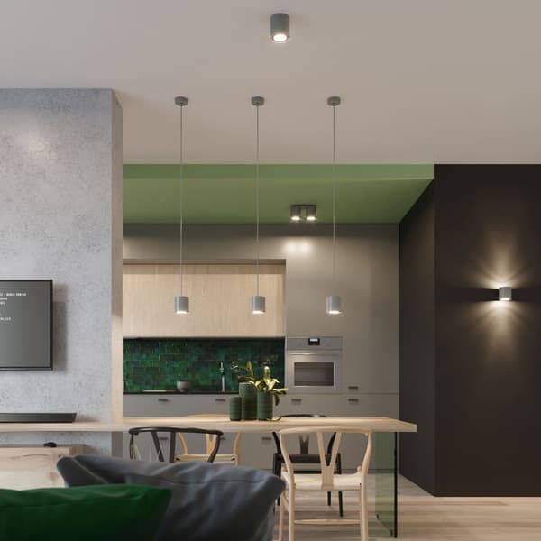 AMERO 2 GU10 CEILING FOUNDATION GRÅ ALU LUMILO 00.135.55