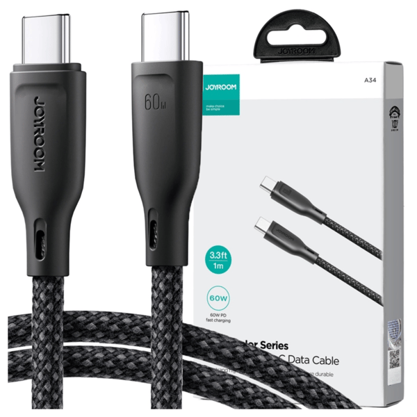 Kabel Joyroom Multi-Color Series S-A34 USB-A / Lightning 3A 1m - svart