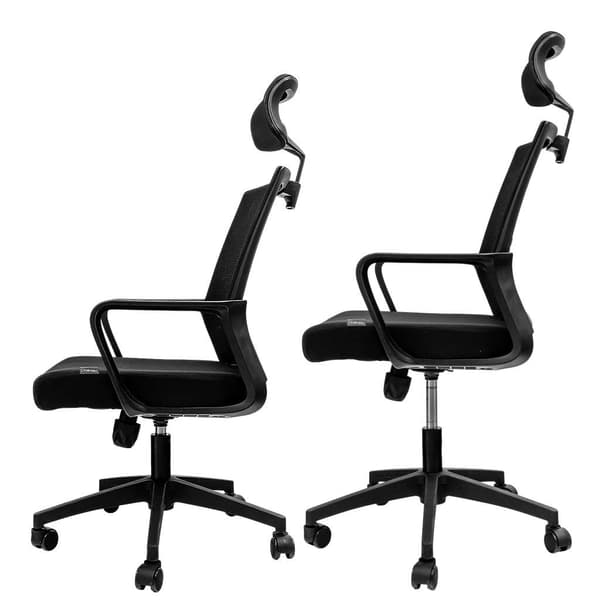 Furvelo Basic PLUS drejelstol – sort kontortstol med rotationsfunktion