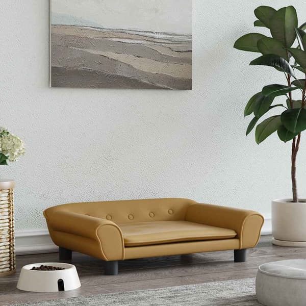 vidaXL Hundbädd, Brun, 70x48x22 cm, Sammet