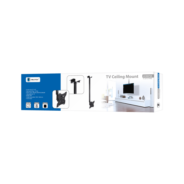 Cabletech LCD loftbeslag sort til 23"-42" maks 50 kg 360° roterende