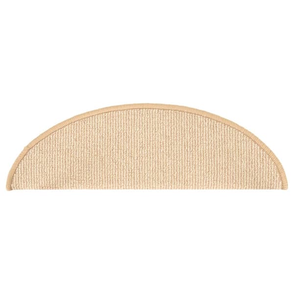 vidaXL trappemåtter 15 stk. 56x17x3 cm cremefarvede halvrunde