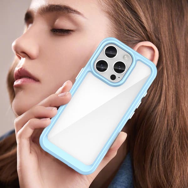 Outer Space-cover med gelramme til iPhone 16 Pro Max - Blå