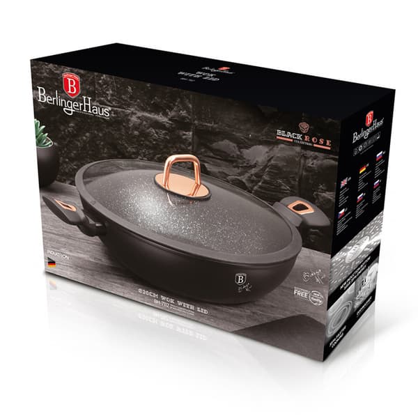 GRANIT WOK 30cm BERLINGER HAUS BH-7112 SORT ROSA