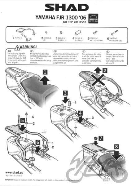 Shad topcase rack til Yamaha FJR 1300