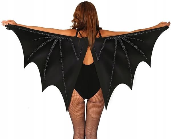 Kostymkappa fladdermuvsvingar svart vampyr Halloween karneval