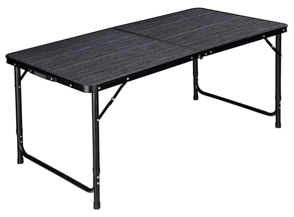 TRAMP campingsæt, foldbart, 120x60 cm, sort træ, sort