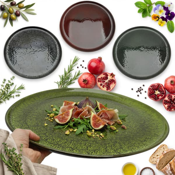 MIDDAGSTALLERKEN TIL PIZZA KAGE STOR KERAMISK TALLERKE 32 cm