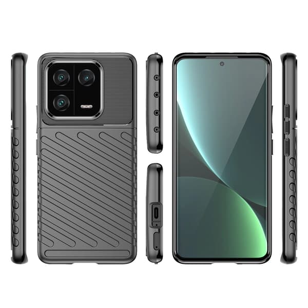 Thunder Case etui til Xiaomi 13 Pro silikone panser cover sort