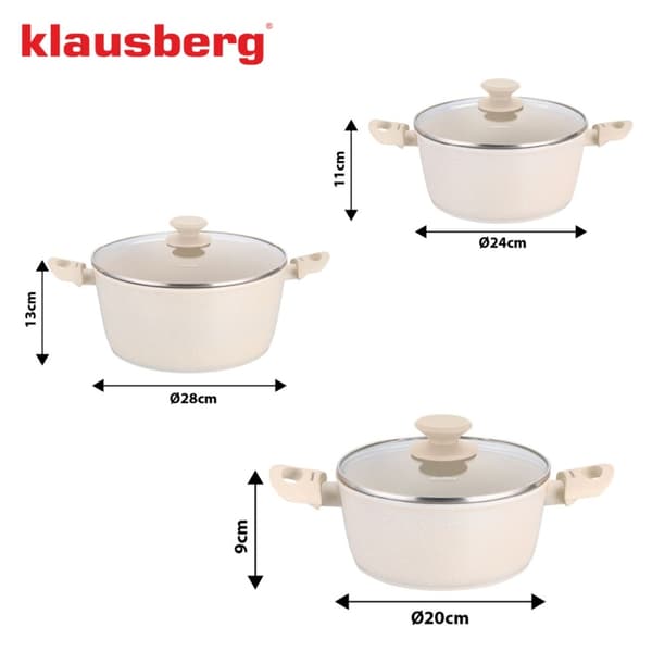 KLAUSBERG KB-7960 6-DELARS KOKGARNSET I MARMOR