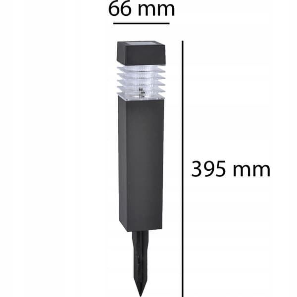 Solcellehavelampe LED-stolpe MARTIN 40 cm sort