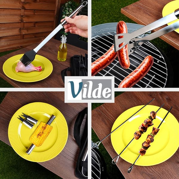 Grillsæt i stål med etui 33 dele