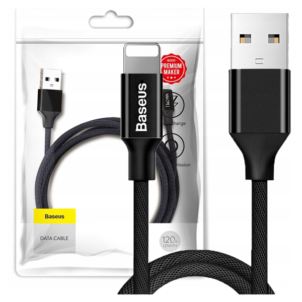 Baseus Yiven Lightning 1,2m 2A kabel - sort