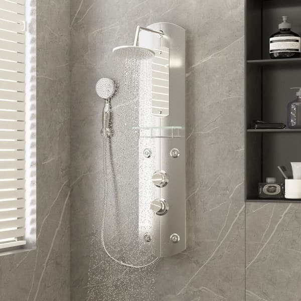 vidaXL brusepanel 25x43x110 cm sølv