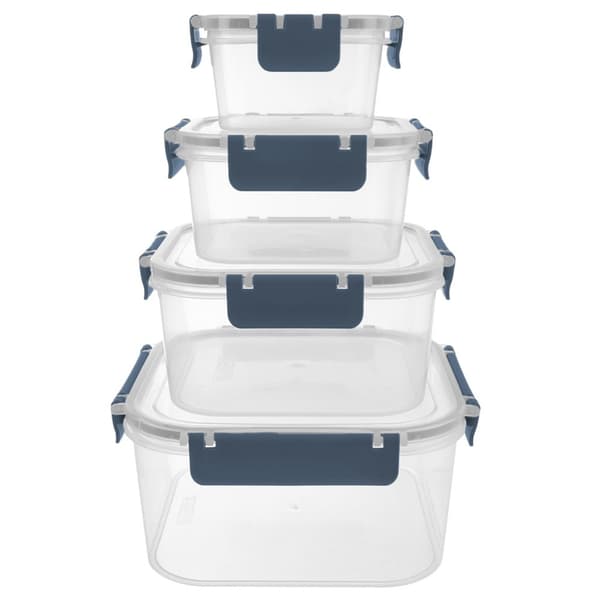 Matförvaringsbehållare med lock och tätning 4-pack