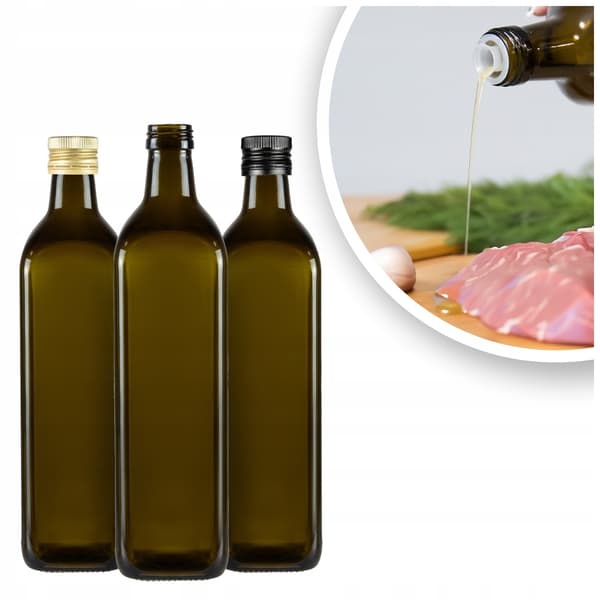 MARASCA SQUARE OLIVE -pullo 750 ml oliiviöljypullolle annostelijalla