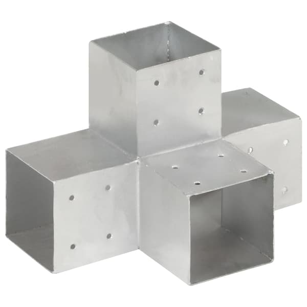 vidaXL X-formad koppling, galvaniserad metall, 101x101 mm