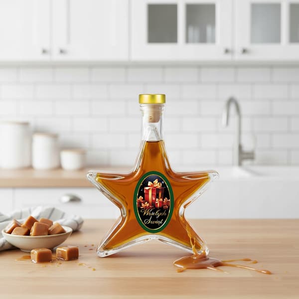 5 x pulloa STAR 200ml + LABEL lasipullo joulutinktuuroille