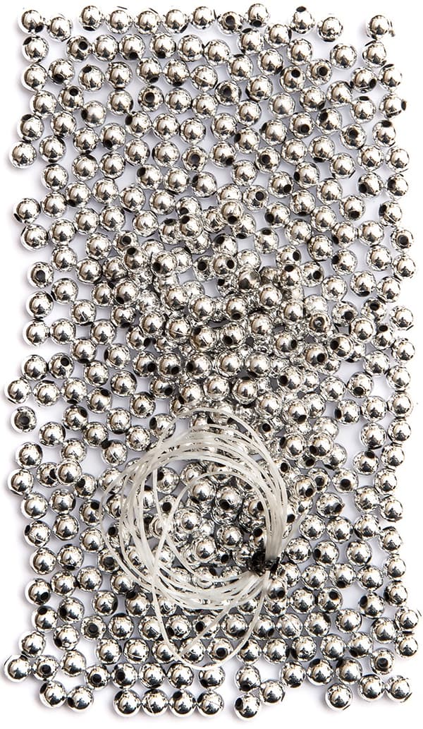 Dekorativa pärlor bollar pärlor silver 5mm 40g