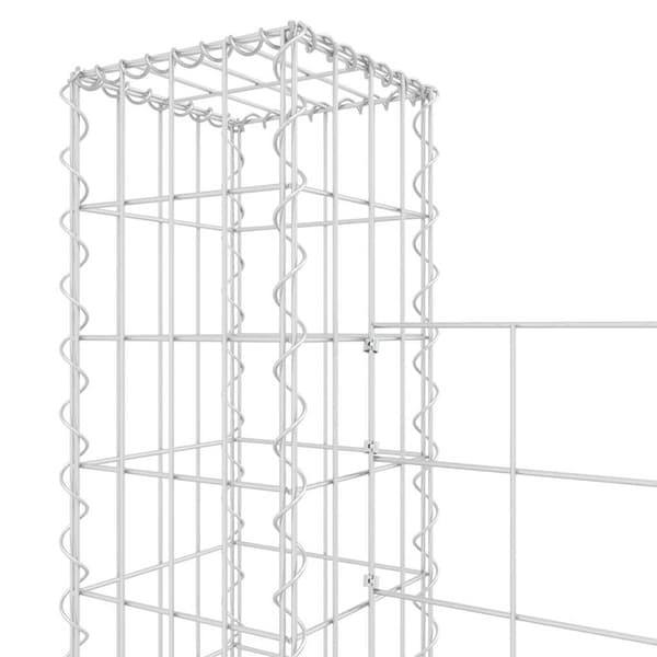 vidaXL 3 U-formede gabionstolper, 260x20x150 cm, jern