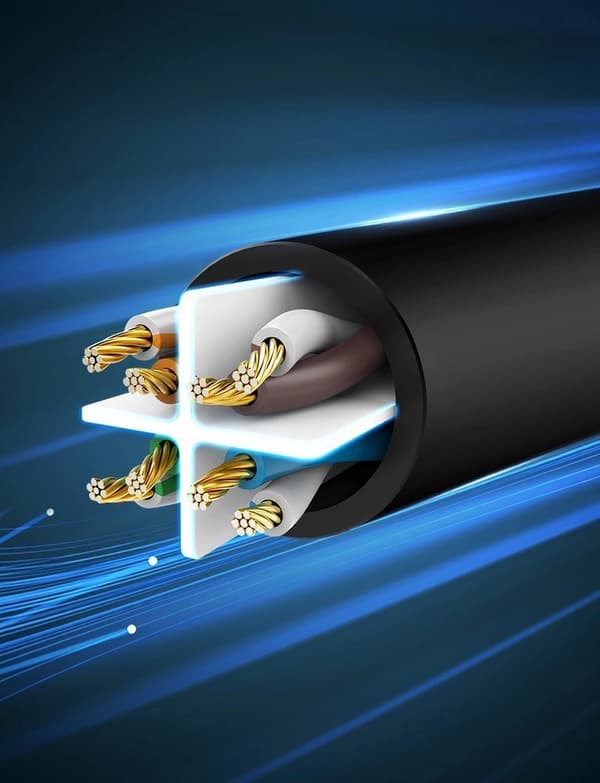 Ugreen kabel internet netværkskabel Ethernet patchkabel RJ45 Cat 6 UTP 1000Mbps 1m sort (20159)