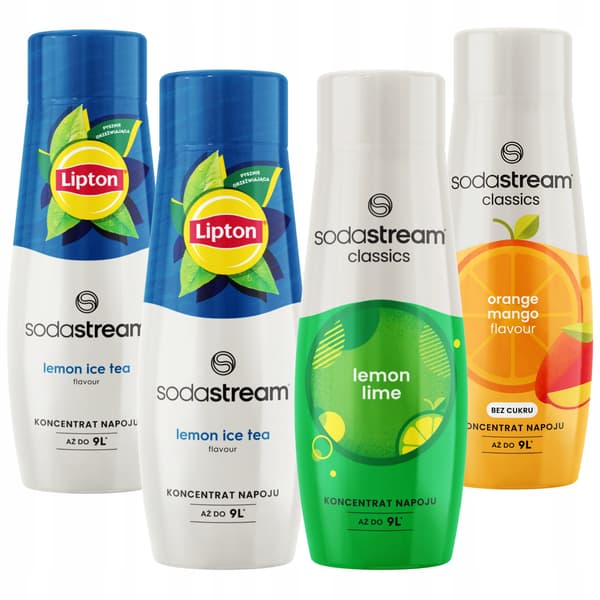 Sodastream-siirapit 2x jäätee sitruuna + sitruuna-lime + appelsiini-mango