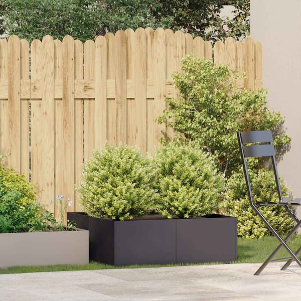 vidaXL urtepotte sort 80x80x30 cm stål