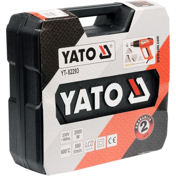 VÄRMEPISTOL 2000W 70~600°C TILLBEHÖR, LCD-DISPLAY - YT-82293