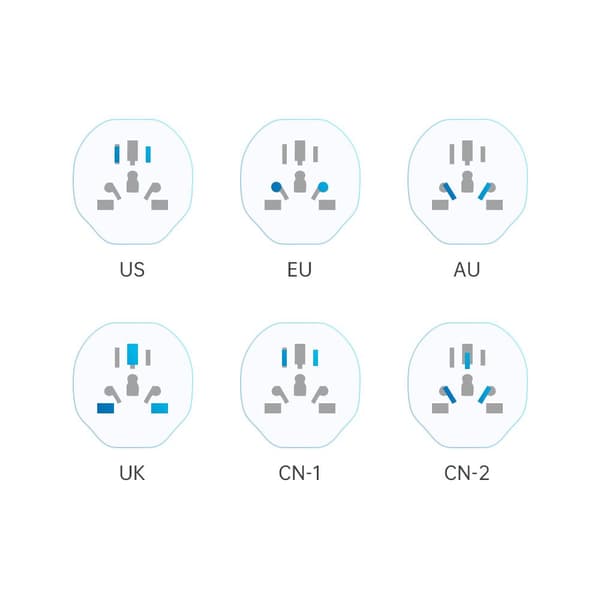 TECH-PROTECT UNIVERSAL REJSEADAPTER FRA EU HVID