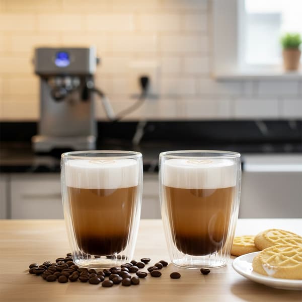 Dobbelvæggede termiske glas til kaffe og te 350 ml 2 stk.