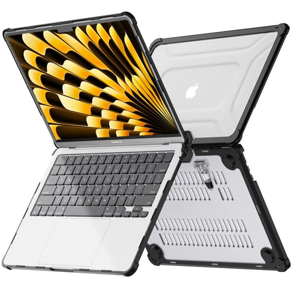 TECH-PROTECT SMARTSHELL PRO MACBOOK AIR 13 M2 / M3 / M4 / 2023-2025 SORT/KLAR