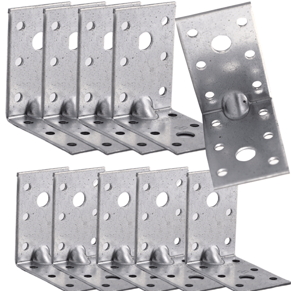 Forstærket hjørneforbinder 60 x 60 x 40 mm 10 stk