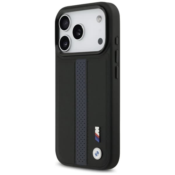 BMW M Perforeret Stribet Logo MagSafe-cover til iPhone 17 Pro - Blå