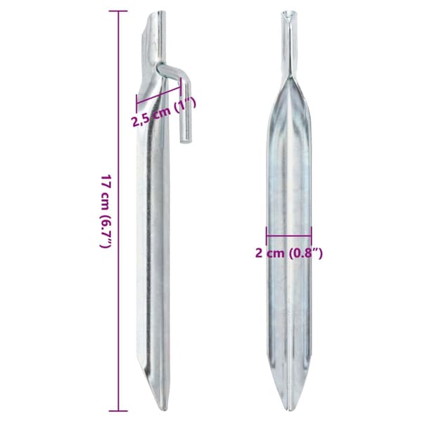 vidaXL Tältpinnar, 24 st, V-form, 17 cm, Ø20 mm, Stål