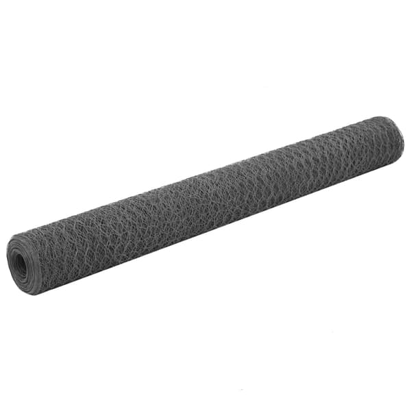 vidaXL stål- og PVC-nethegn 25x1,2 m grå
