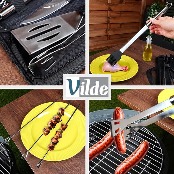 Grillsæt i stål med etui 10 dele