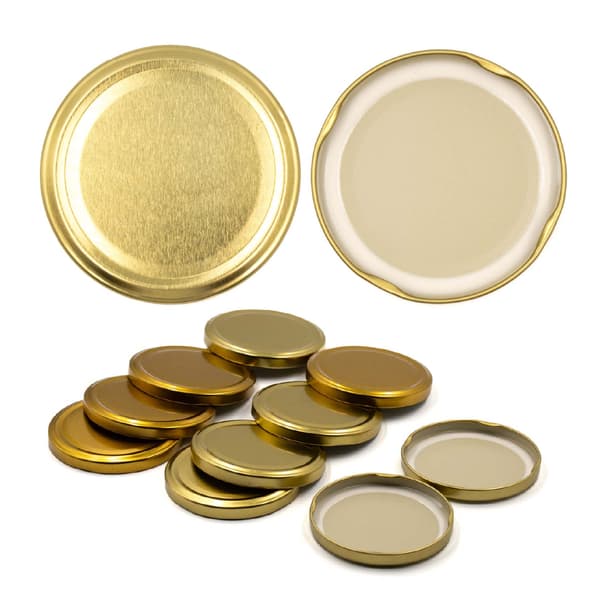 Kullanvärised purkkikannet, 10 kpl, 82 mm, 4 koukku