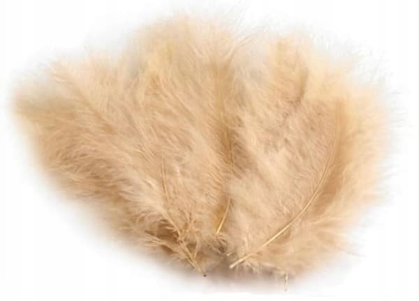 Beige höyhen 10-12 cm, 50 kpl
