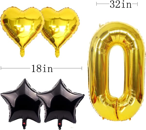 FÖDELSEDAGSBALLONGER 90 STORA SIFFROR GULD