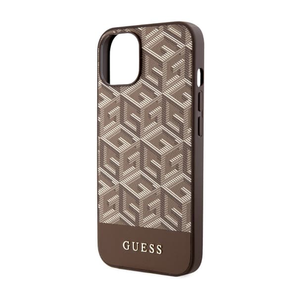Guess GCube Stripes MagSafe - iPhone 14 Plus-skal (brunt)